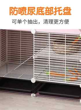 新款直销兔笼子超大号专用家用免清粪双层别墅兔子窝兔子屋兔笼大