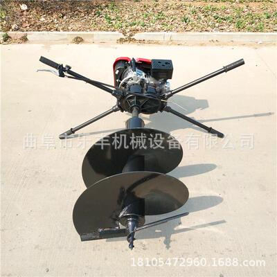 双人挖坑机视频 多功能省油节能打坑机 硬土专用汽油动力钻洞机