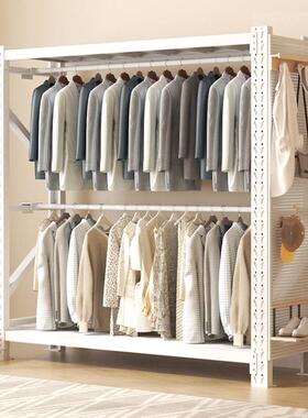 家用晾衣挂衣服仓库货架衣柜服装店展示架靠墙置物架多层置物架子