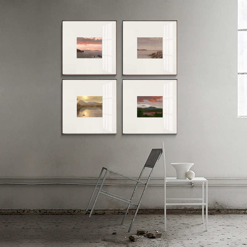 简约风景现代客厅北欧装饰画壁画书房艺术挂画餐厅小众墙背景方形图片
