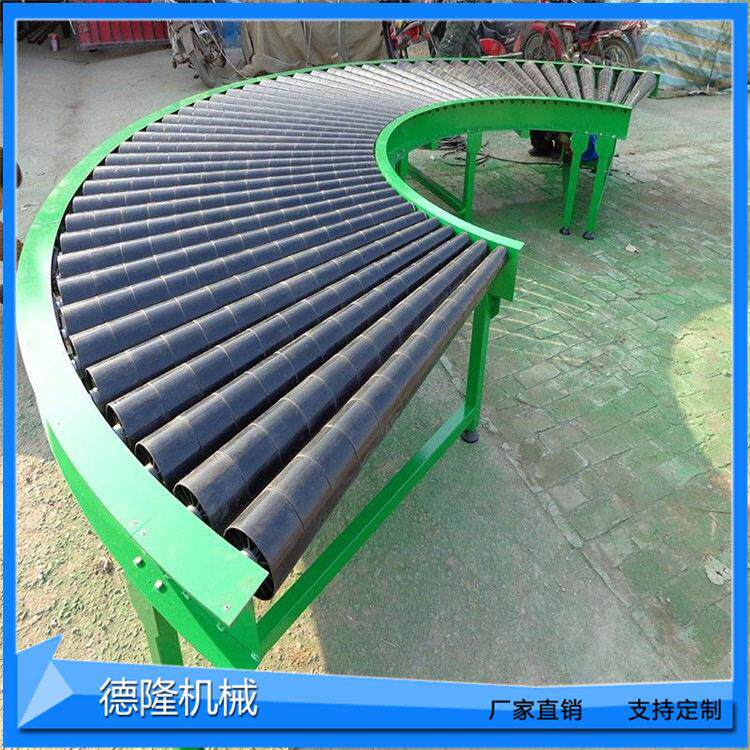 小型转弯输送机滚筒助力皮带转弯机 90度车间流水线传送带价格