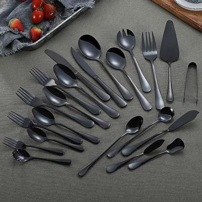 Dinnerware Set Stainless Steel Black Cutlery Set Dinner Serv