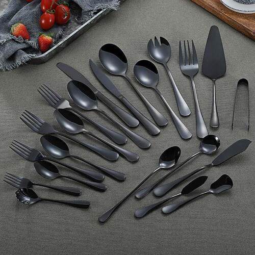 Dinnerware Set Stainless Steel Black Cutlery Set Dinner Serv