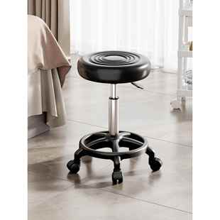 美容凳子滑轮升降大工凳美发可旋转美甲师牙医椅子美容床专用圆凳