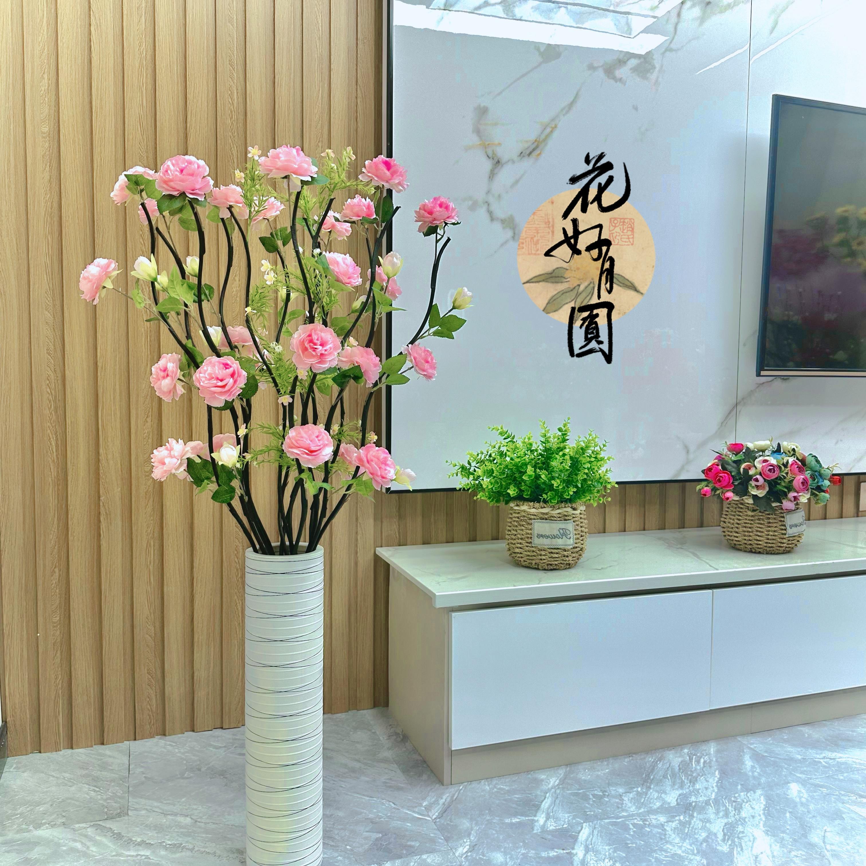 客厅落地假花牡丹花彷真花居家新房装饰绢花摆件室内花艺插花新款
