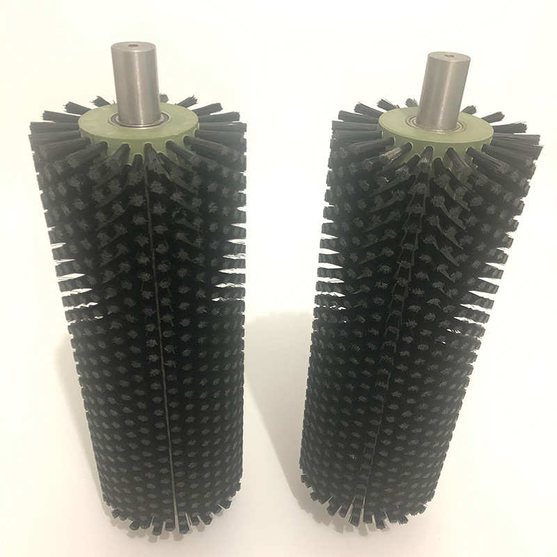 毛刷辊输送带清扫抛光打磨除尘钢丝缠绕清洗圆柱小型尼龙丝毛刷轮