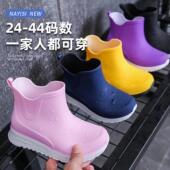 户外雨靴男 大童胶鞋 儿童雨鞋 男孩保暖女孩小学防滑加厚底亲子水鞋