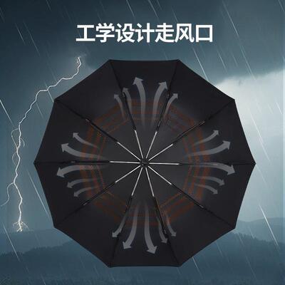 批511双层全自动雨伞 折叠男士大号加大加厚加固晴雨两用遮阳防晒