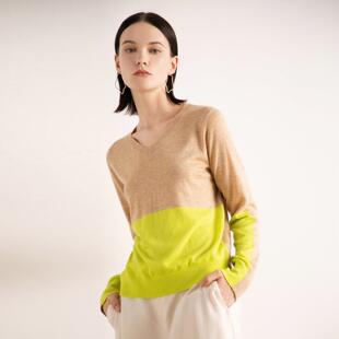 sweater for women Color spring knitted long blocked