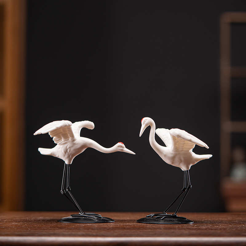 满点仙鹤陶瓷摆件灯现代创意家居客厅酒柜电视柜玄关办公室软装饰