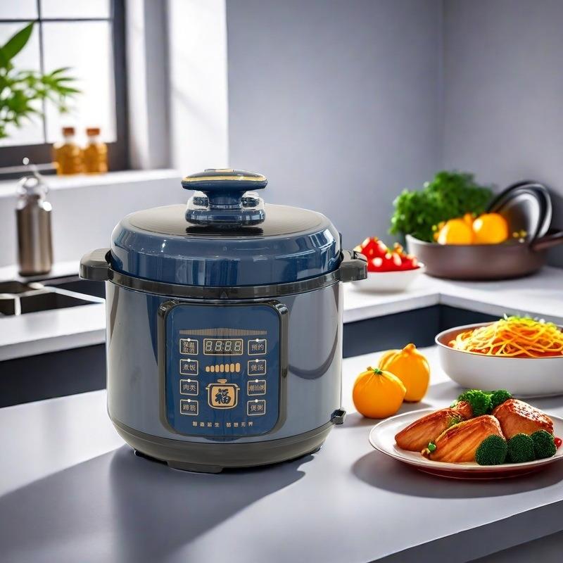 跨境压力锅家用双胆大容量5L/6L智能触摸屏多功能电高压锅轻奢