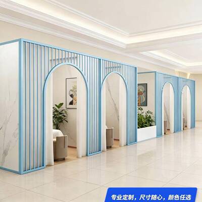 美容院屏风隔断养生馆美甲店足浴推拿包间房间遮挡隔间挡板置物架
