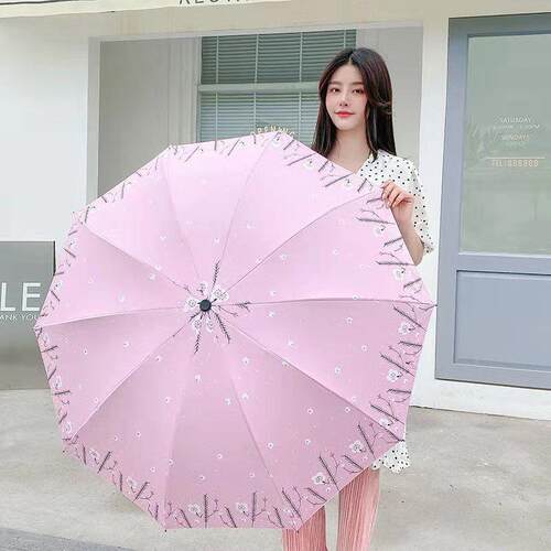 采购产品雨伞，乙烯伞，雨或阳光，十骨太阳伞，可堆叠的大紫色双