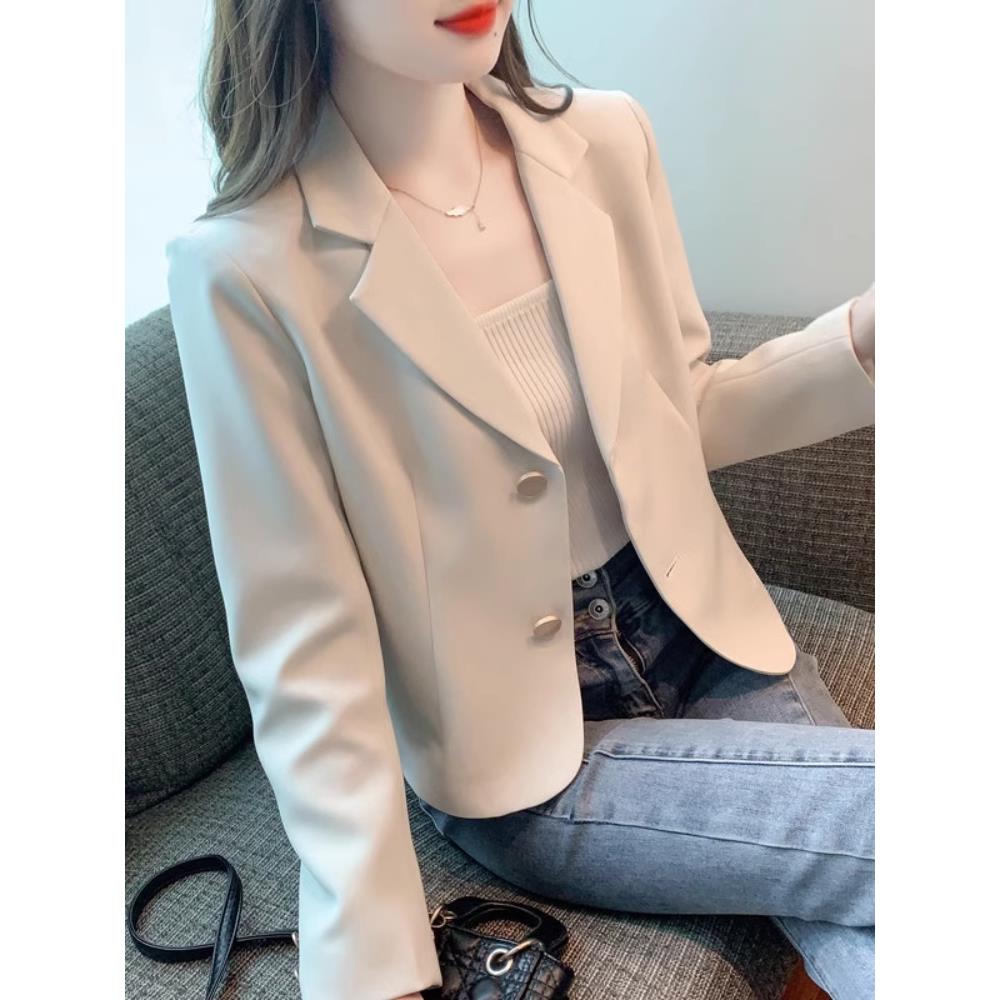 香港TIMO小个子短款休闲西装外套女春秋季高级感法式气质西服上衣