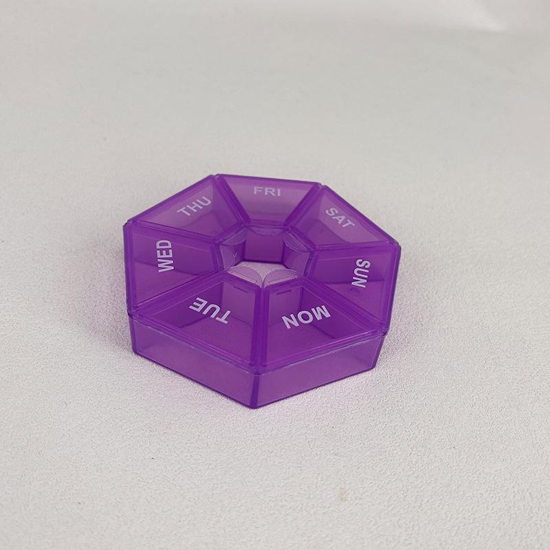 星期药盒药盒圆形分装便携首饰盒