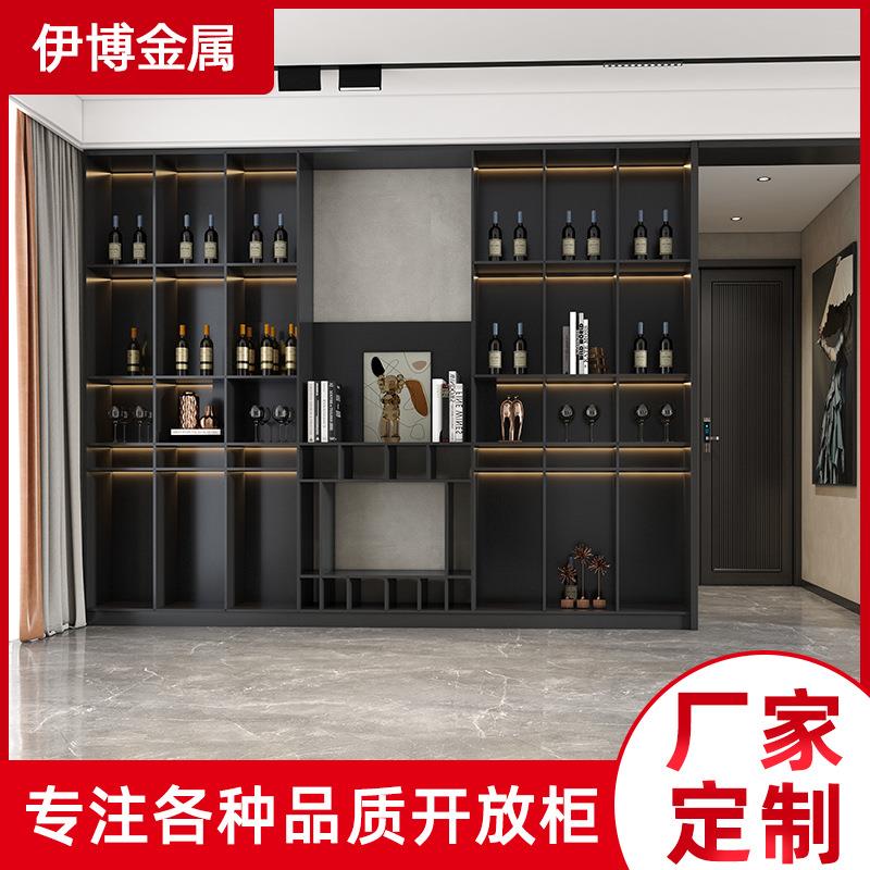 304不锈钢书柜嵌入式电视背景柜开放酒柜餐厅壁柜收纳立柜展示柜