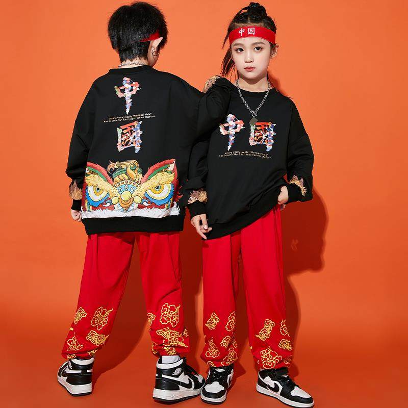 正品国潮儿童啦队演出中服街舞啦啦啦操小学生运动会班服团体国服