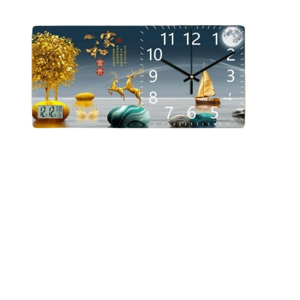 新款装饰画钟表挂钟画客厅家用时尚创意现代简约静音时钟挂墙