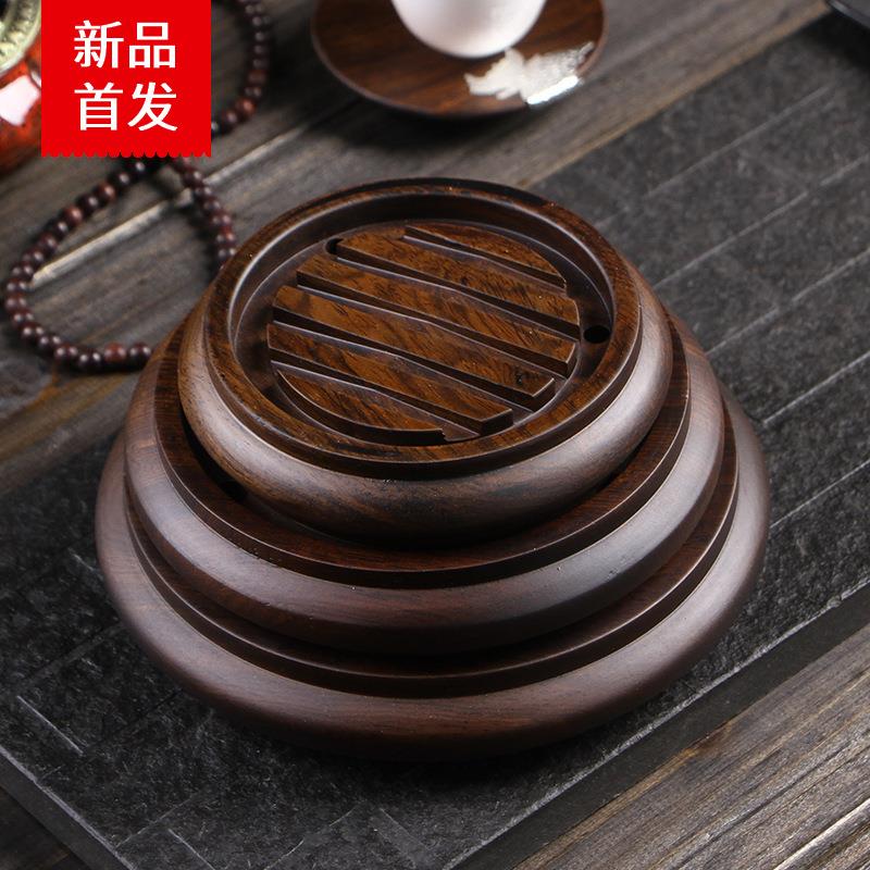 黑檀木壶承垫家用紫砂壶实木底托茶道壶托功夫茶具配件干泡茶壶托