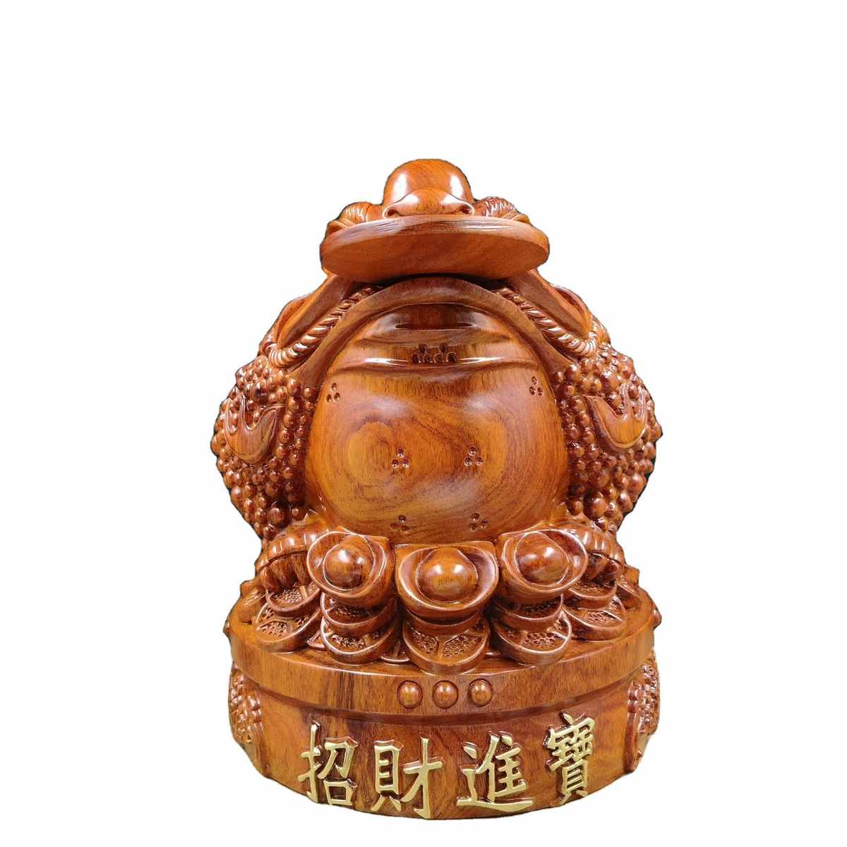 黑檀金蟾木雕大摆件实木工艺礼品动物蟾蜍创意家居客厅装饰品