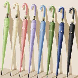 16骨遇水开花雨伞超大号弯柄自动直杆伞男女高颜值手动长柄伞