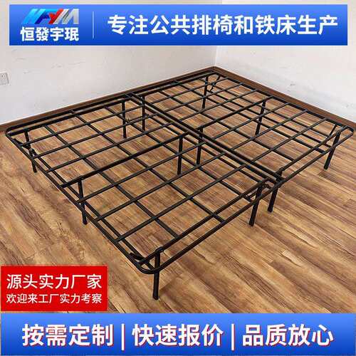 出租屋折叠床架单人床便携收纳排骨架家用床架加固加厚床板支撑架