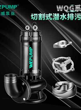 中2威00-250-潜300WQG/4低转速切割式排WAT污泵L水无堵塞排污泵WP