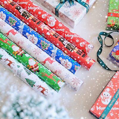 80g Coated Paper Christmas Printing Wrapping Paper Christmas
