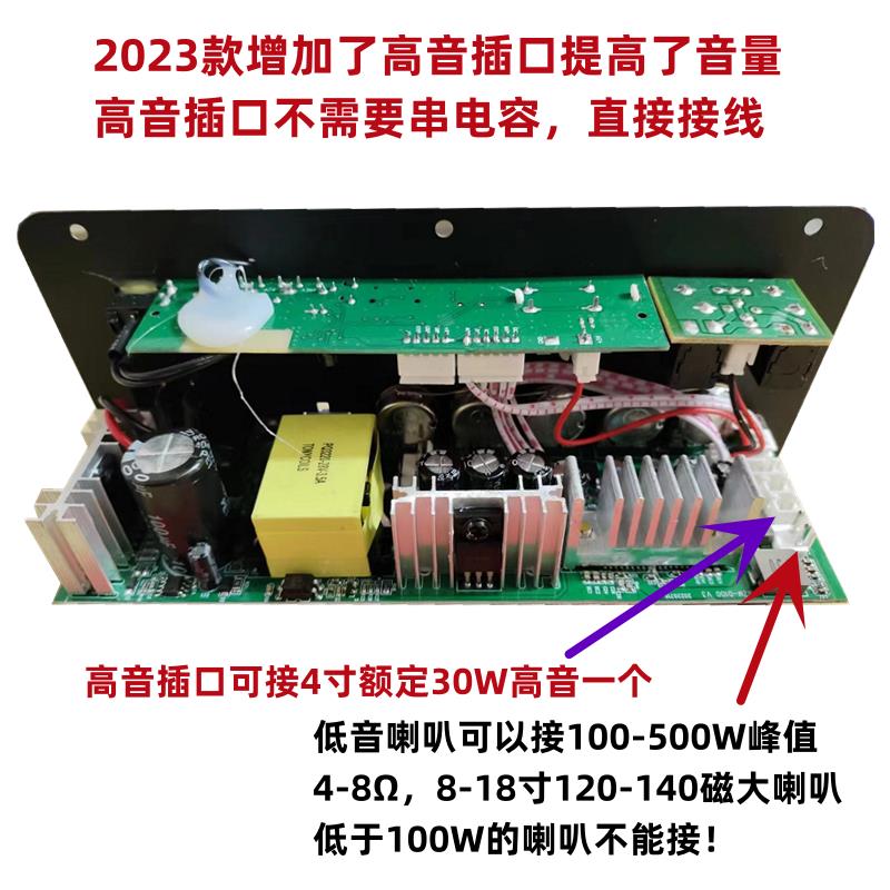 和顺店D100至尊款8-18寸大板蓝牙功放板家用220V直流12-24V通用电