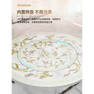 锈钢圆可折叠家用吃饭圆形不农酒席转盘圆台桌面村F98SSJ77餐桌桌