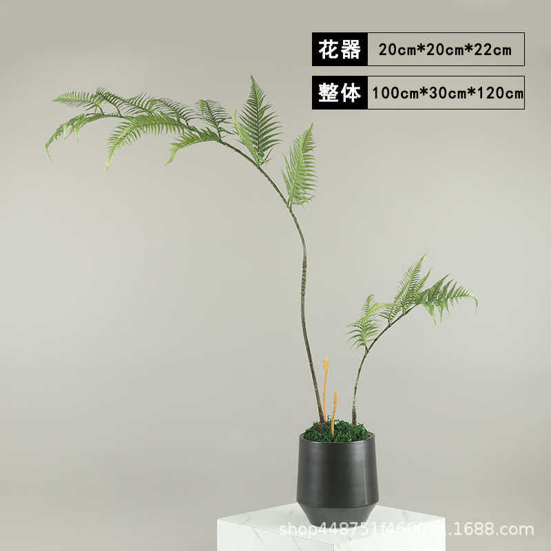 摆设新别墅前台装工艺品文竹仿真家居绿禅意现代软中式摆件植酒店