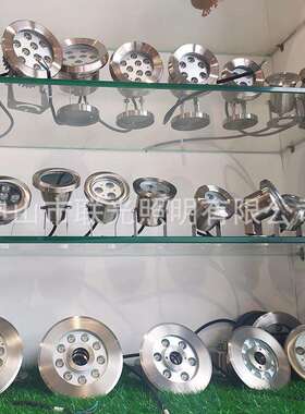 厂家直销LED水底灯IP68防水不锈钢水池灯七彩灯12V24V水下射灯