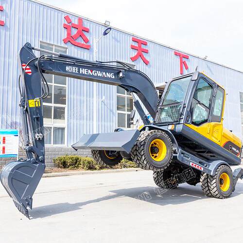 85轮式挖掘机市政工程施工轮式小挖机农用轮胎式抓木机抓草机轮挖
