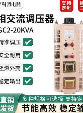 单相调压器20KW交流输入220v电压0-250/300可调TDGC2-20KVA