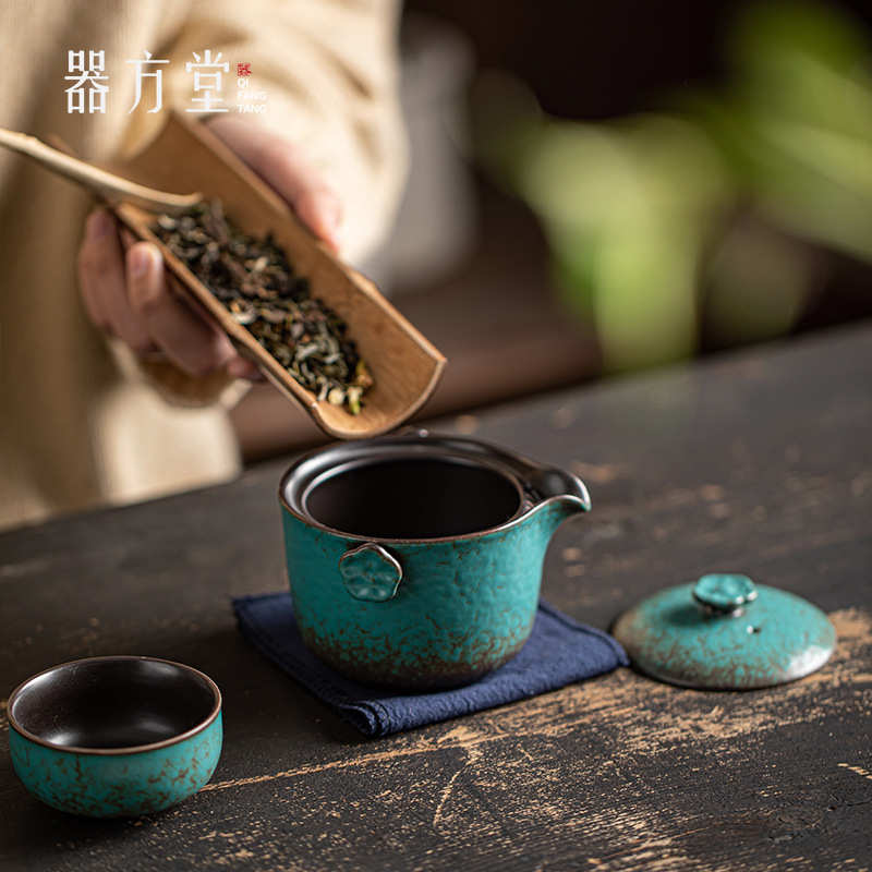 快客杯陶瓷一壶二杯四杯便携旅行茶具套装功夫茶杯露营户外茶具