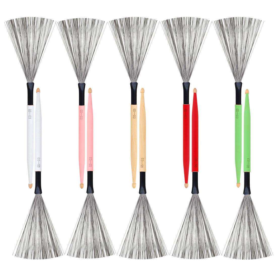 双头两用彩色金属架子鼓爵士鼓鼓棒鼓刷新款双头两用彩色鼓棒刷