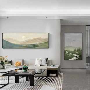 田园风景卧室床头画北欧油画风格 饰画现代简约温馨壁画客厅挂画 装