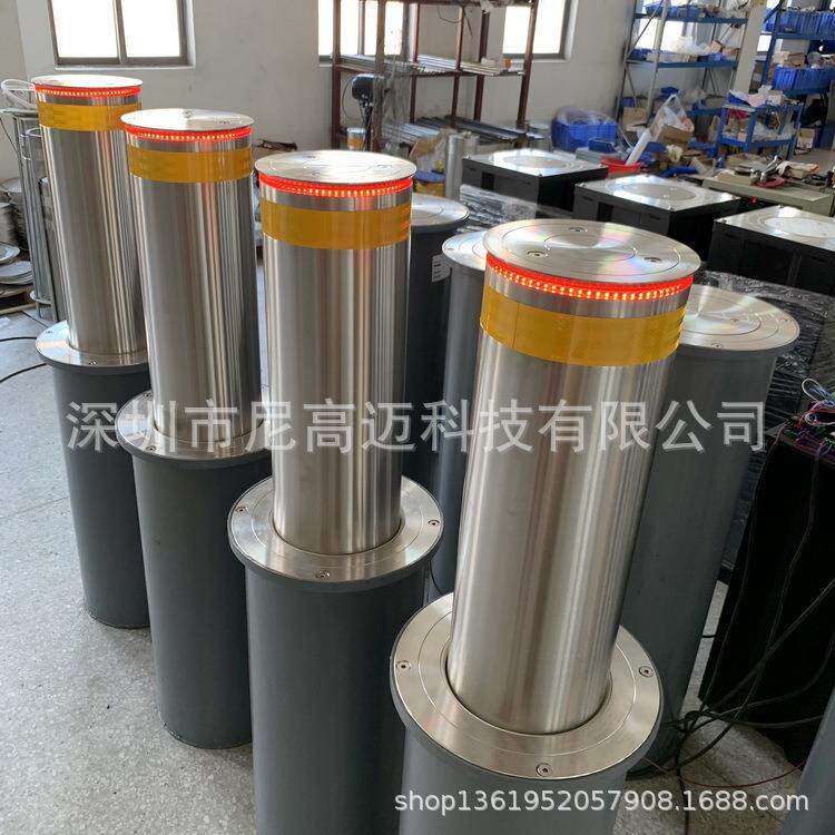 物业小区阻隔不锈钢防撞柱全自动液压升降柱路障半自动可移动路桩