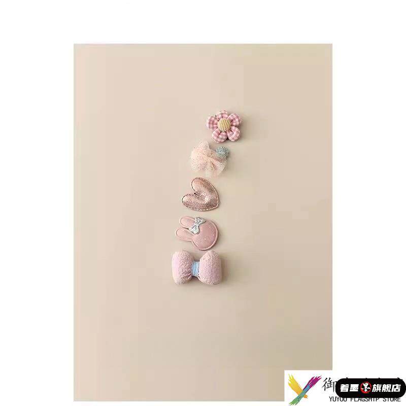 小月龄婴儿汗毛胎毛夹皇冠宝宝全包布发夹不