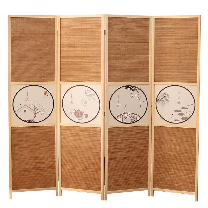 屏风隔断 带花图案屏风 原木色木质屏风厂家供应屏风办公场所家用