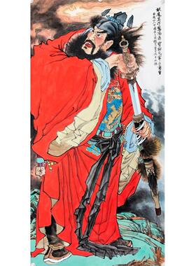 手绘直销中国画朱砂钟馗画像送平安无框中式手工绘制玄关挂画