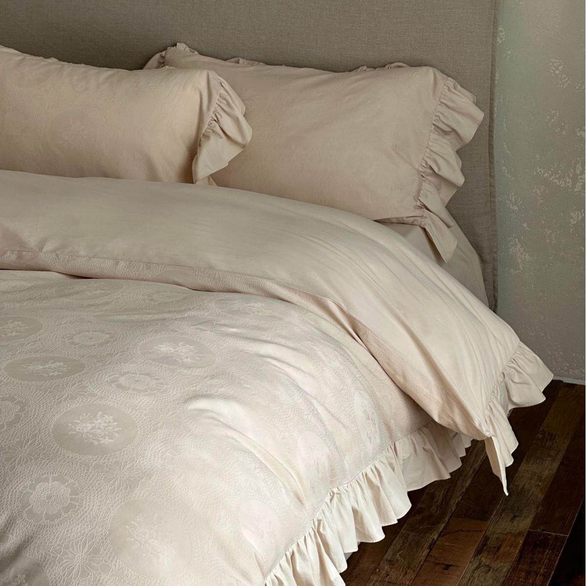 法式韩式风~柏林花事 清新60支水洗全棉四件套荷叶边被套床上用品