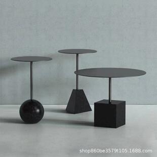 造心家具|大理石底座现代咖啡厅商业洽谈小桌子简约客厅沙发边几
