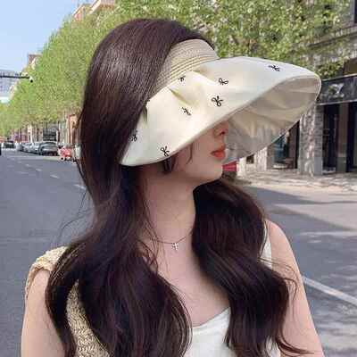 女式太阳帽2026正流行帽子女新款百搭太阳帽夏季时尚草编防紫外线