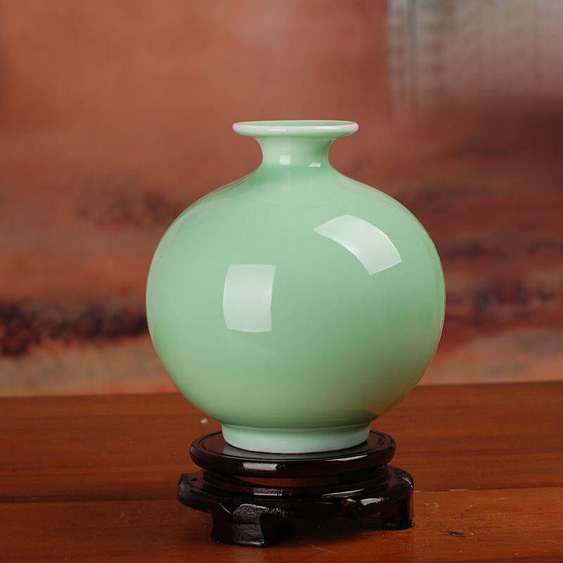 112景德镇陶瓷 影青釉石榴彷古花瓶瓷器 工艺品摆设家居装饰摆件