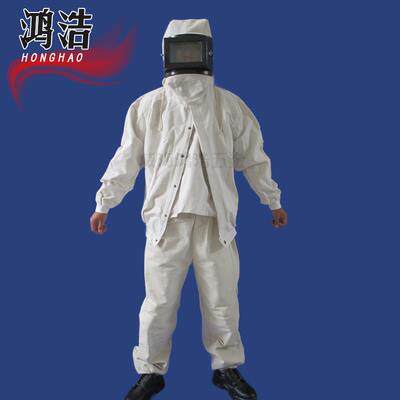 正品泓昊全加厚身工喷砂打沙衣帆布油漆分连体服冲砂喷专用防护服