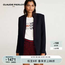 claudiepierlotoutlet女装气质，深蓝色西装外套西服cfpve00178