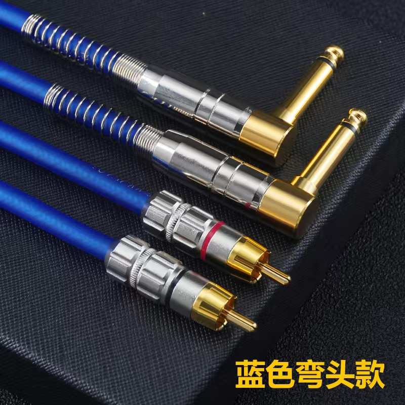 专业双莲花转6.5无氧铜音频线双声道功放调音台DJ合成器RCA连接线