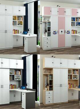 LE连体转角书衣柜f组合一x-4515体小户型现儿童衣橱做带多桌功能