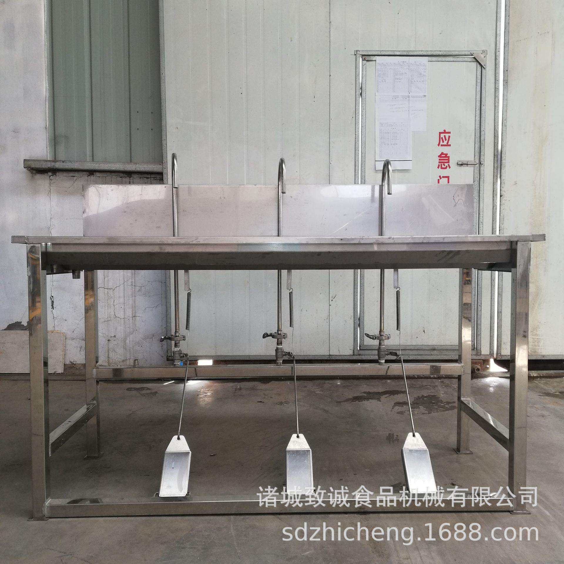 不锈钢脚踏洗手消毒池 不锈钢双槽消毒池 型号齐全厂家供应